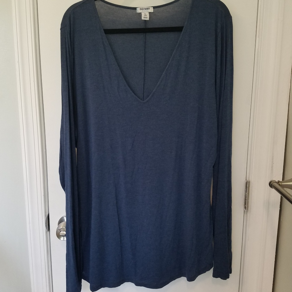Blue V Neck Tunic XL Long Old Navy